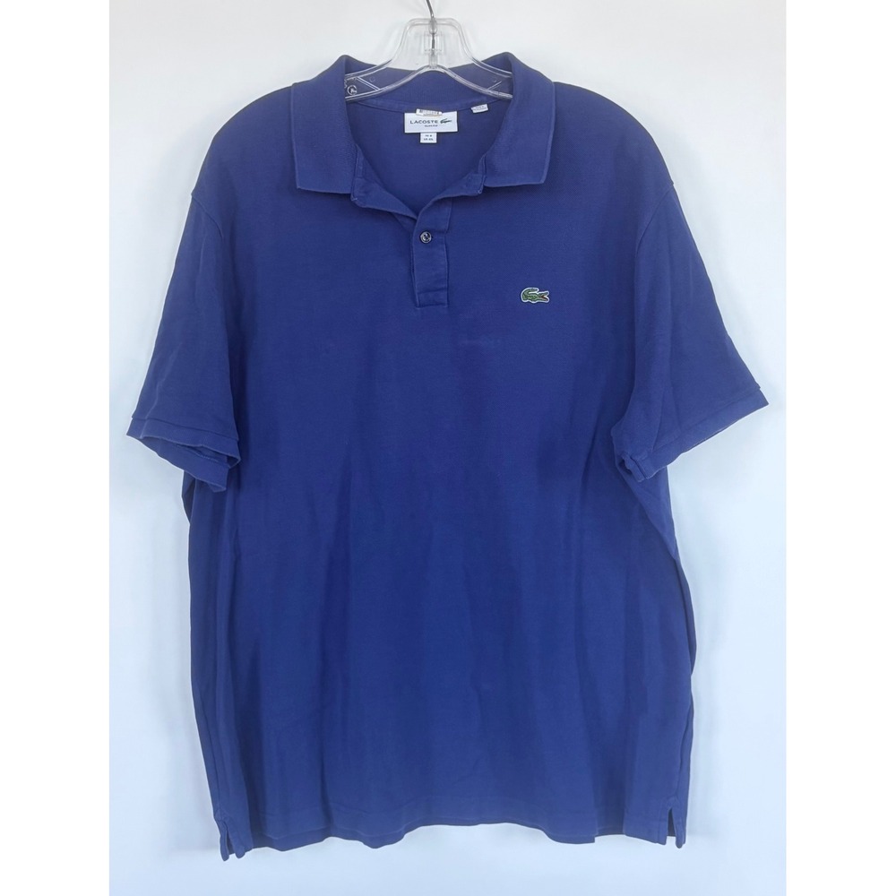 Lacoste Slim Fit Polo Shirt Mens 4XL Blue Short Sleeve Cotton Pique Logo PH4012